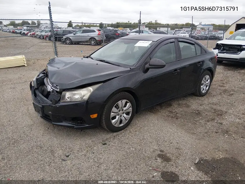 2013 CHEVROLET CRUZE VIN 1G1PA5SH6D7315791 — фото 2