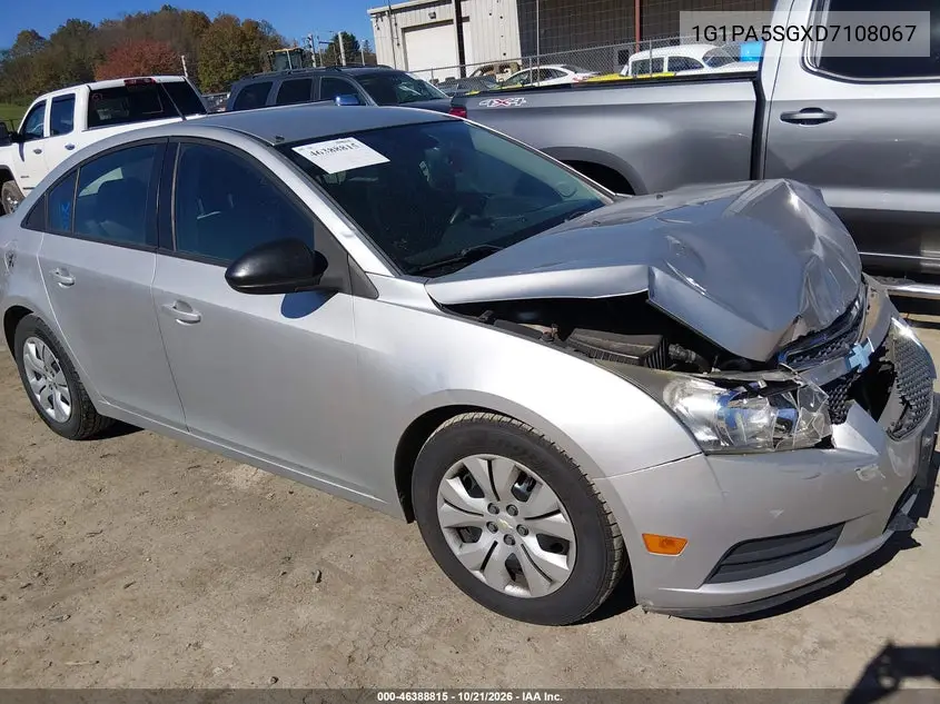CHEVROLET CRUZE 2013, VIN 1G1PA5SGXD7108067