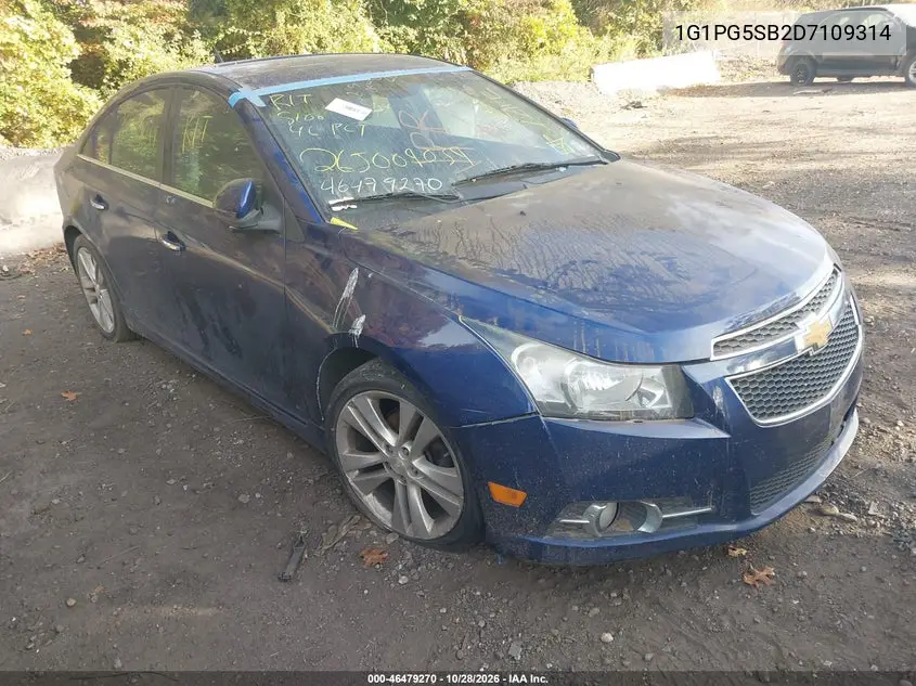 CHEVROLET CRUZE 2013, VIN 1G1PG5SB2D7109314