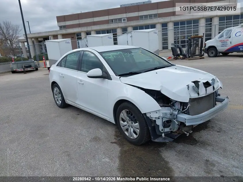 CHEVROLET CRUZE 2014, VIN 1G1PC5SB7E7429015