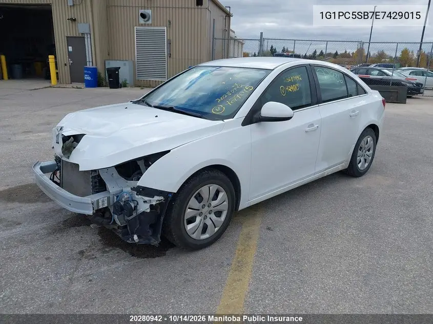 2014 CHEVROLET CRUZE VIN 1G1PC5SB7E7429015 — фото 2
