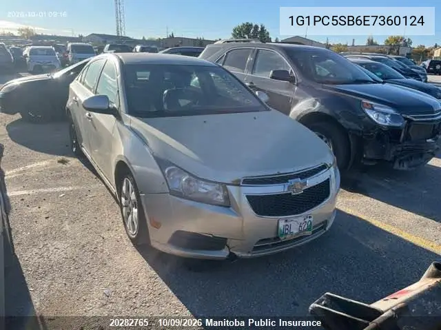 CHEVROLET CRUZE 2014, VIN 1G1PC5SB6E7360124