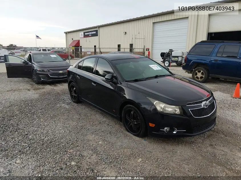 CHEVROLET CRUZE 2014, VIN 1G1PG5SB0E7403943