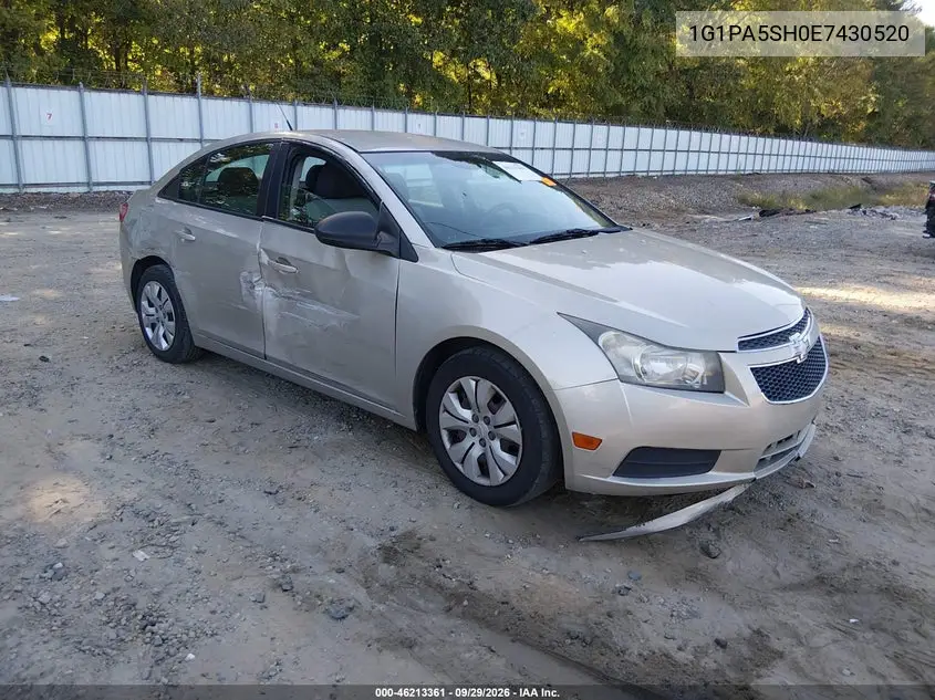 CHEVROLET CRUZE 2014, VIN 1G1PA5SH0E7430520