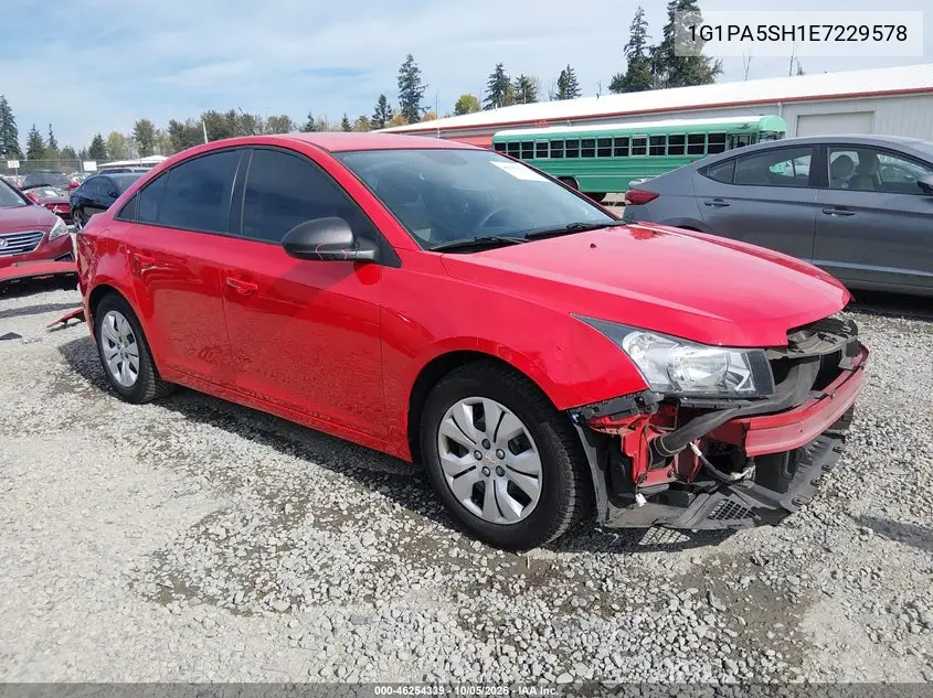 CHEVROLET CRUZE 2014, VIN 1G1PA5SH1E7229578