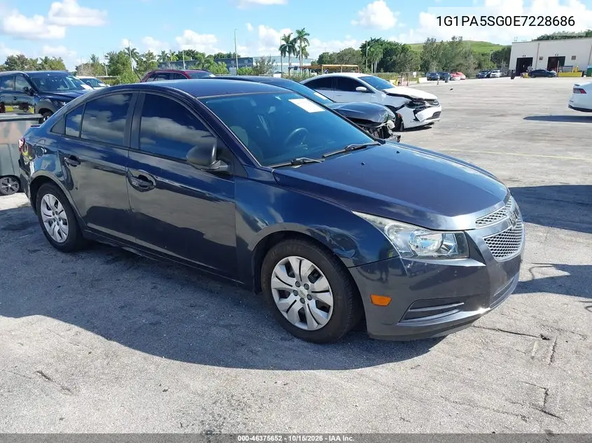 CHEVROLET CRUZE 2014, VIN 1G1PA5SG0E7228686