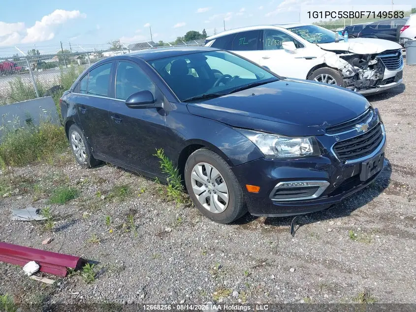 CHEVROLET CRUZE 2015, VIN 1G1PC5SB0F7149583