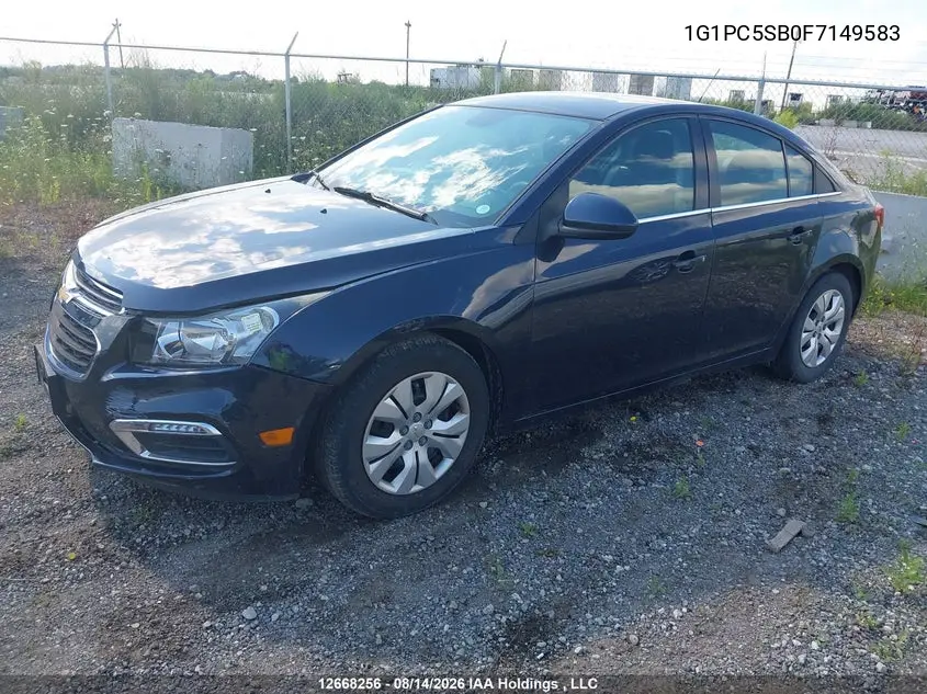2015 CHEVROLET CRUZE VIN 1G1PC5SB0F7149583 — фото 2