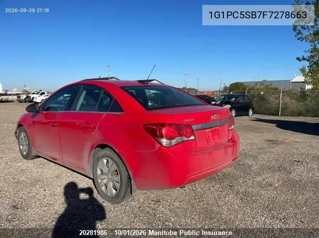 2015 CHEVROLET CRUZE VIN 1G1PC5SB7F7278663 — фото 4