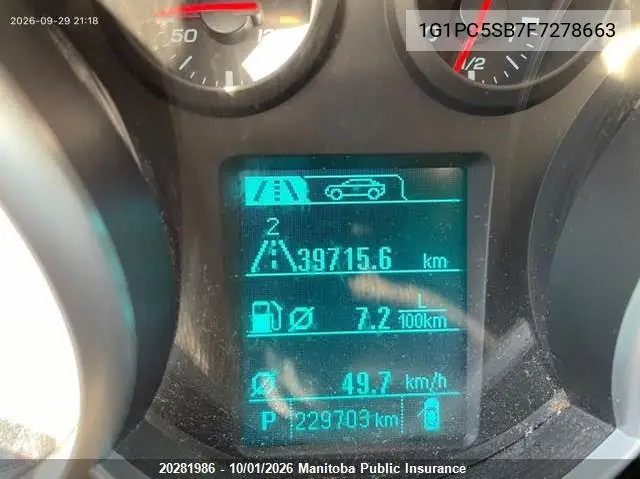 2015 CHEVROLET CRUZE VIN 1G1PC5SB7F7278663 — фото 8