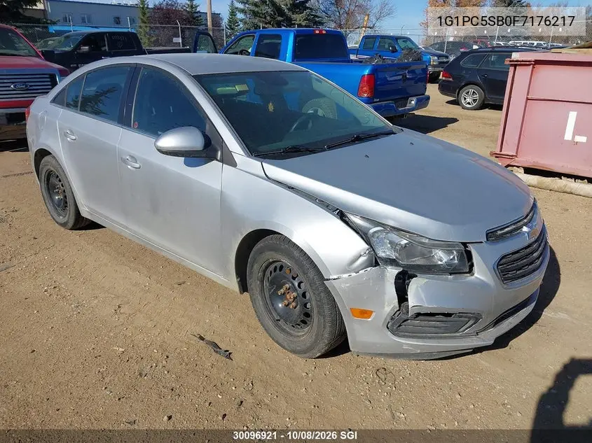 CHEVROLET CRUZE 2015, VIN 1G1PC5SB0F7176217