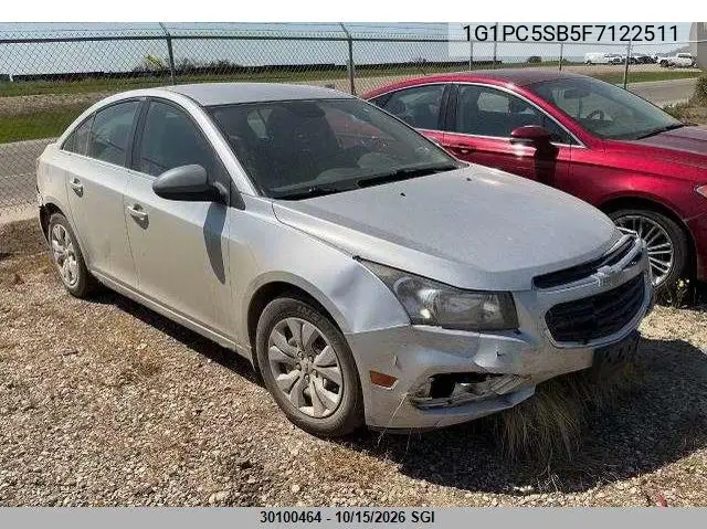 CHEVROLET CRUZE 2015, VIN 1G1PC5SB5F7122511