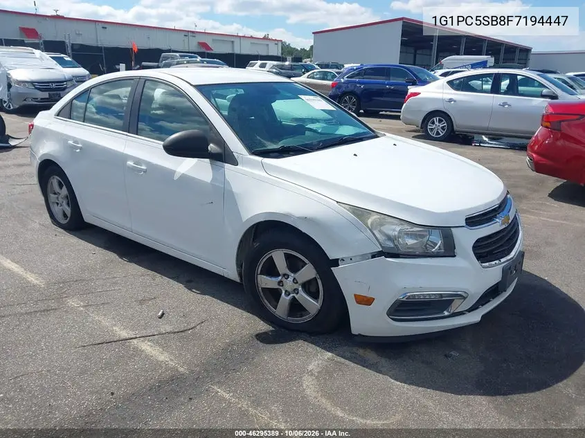 CHEVROLET CRUZE 2015, VIN 1G1PC5SB8F7194447