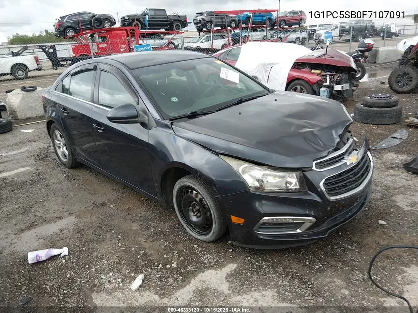 CHEVROLET CRUZE 2015, VIN 1G1PC5SB0F7107091
