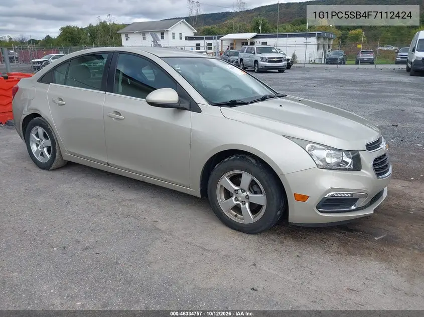CHEVROLET CRUZE 2015, VIN 1G1PC5SB4F7112424