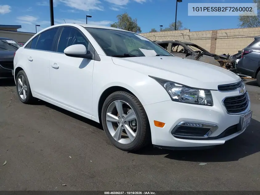 CHEVROLET CRUZE 2015, VIN 1G1PE5SB2F7260002