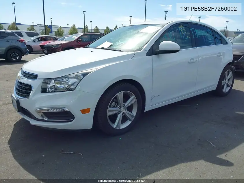 2015 CHEVROLET CRUZE VIN 1G1PE5SB2F7260002 — фото 2