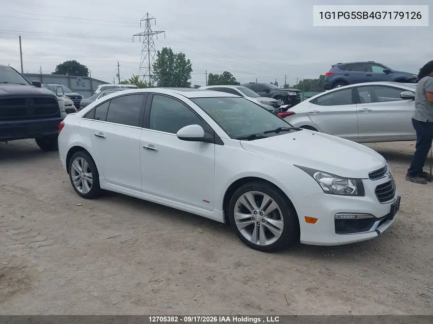 CHEVROLET CRUZE 2016, VIN 1G1PG5SB4G7179126