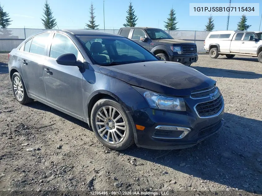 CHEVROLET CRUZE 2016, VIN 1G1PJ5SB1G7115434