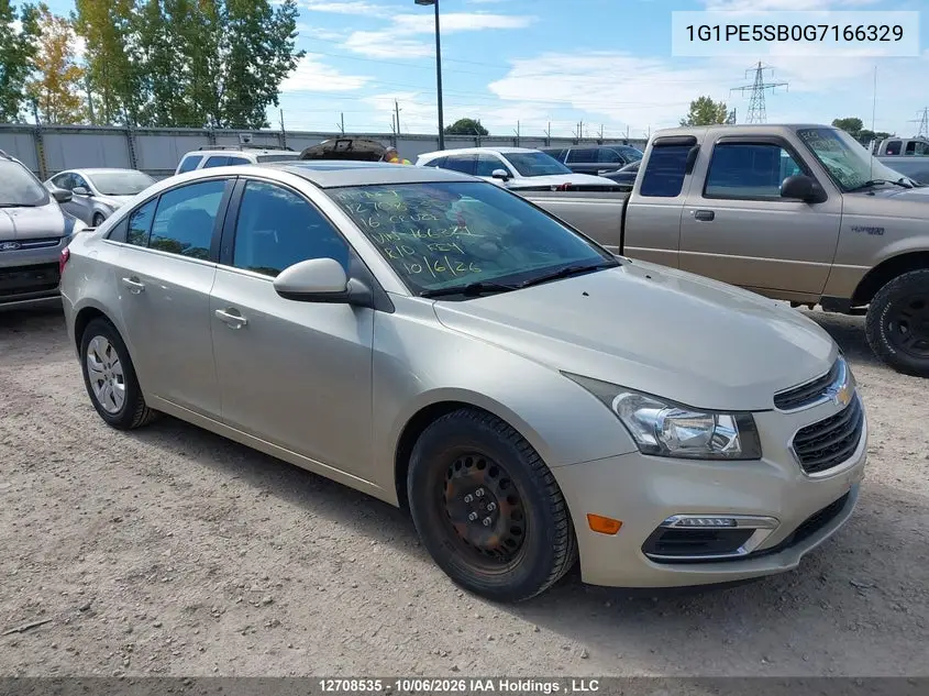 CHEVROLET CRUZE 2016, VIN 1G1PE5SB0G7166329