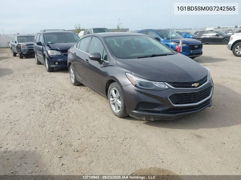 CHEVROLET CRUZE 2016, VIN 1G1BD5SM0G7242565