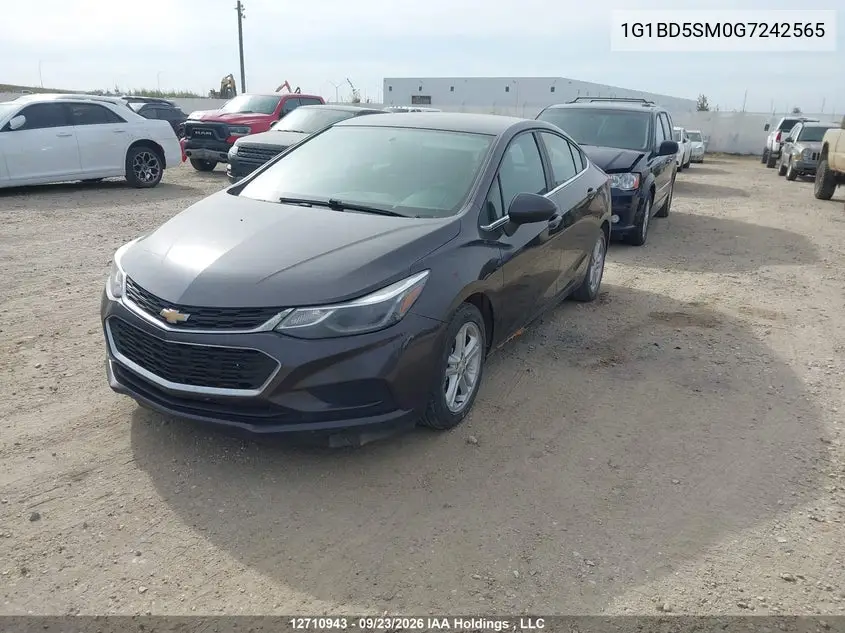 2016 CHEVROLET CRUZE VIN 1G1BD5SM0G7242565 — фото 2