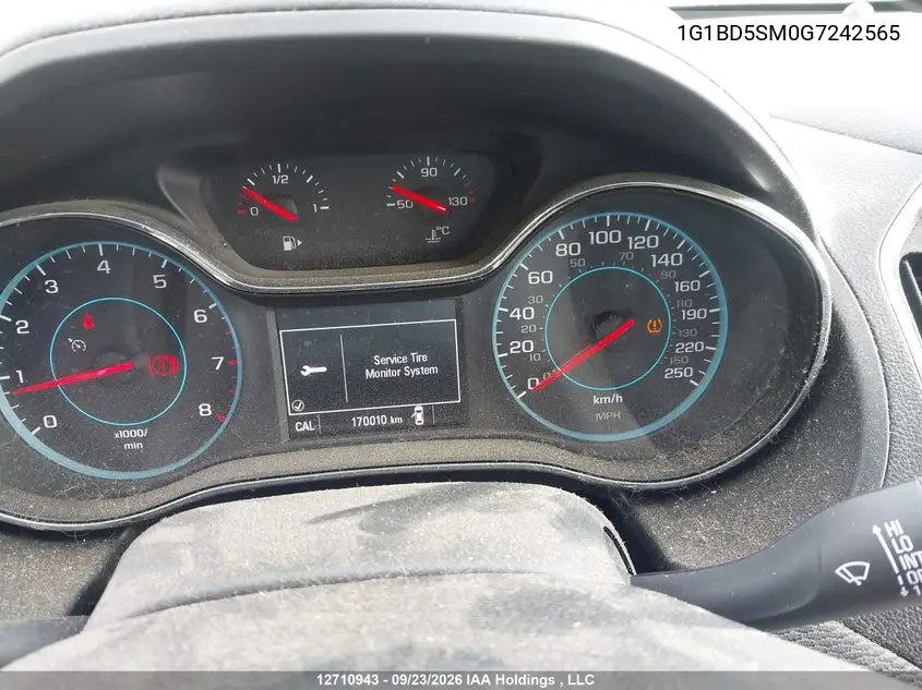 2016 CHEVROLET CRUZE VIN 1G1BD5SM0G7242565 — фото 7