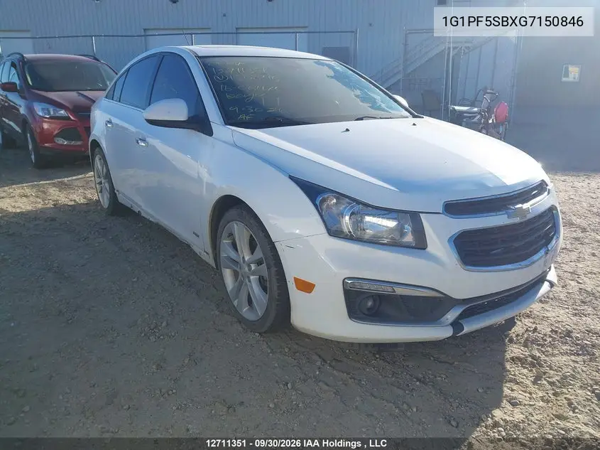 CHEVROLET CRUZE 2016, VIN 1G1PF5SBXG7150846