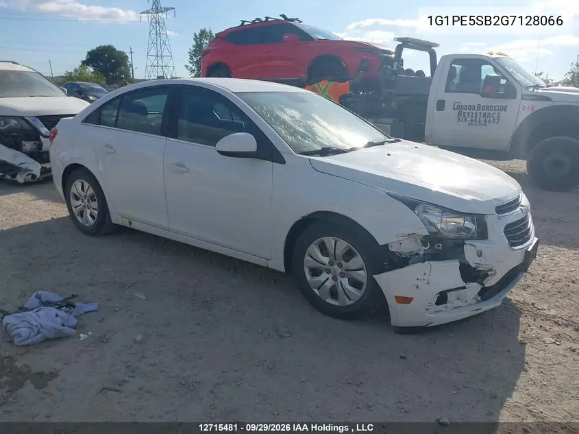 CHEVROLET CRUZE 2016, VIN 1G1PE5SB2G7128066