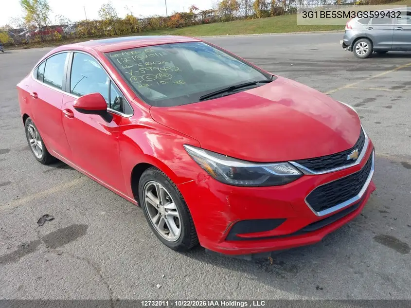 CHEVROLET CRUZE 2016, VIN 3G1BE5SM3GS599432