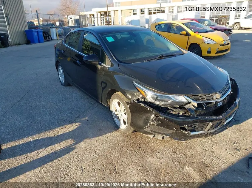 CHEVROLET CRUZE 2016, VIN 1G1BE5SMXG7235832