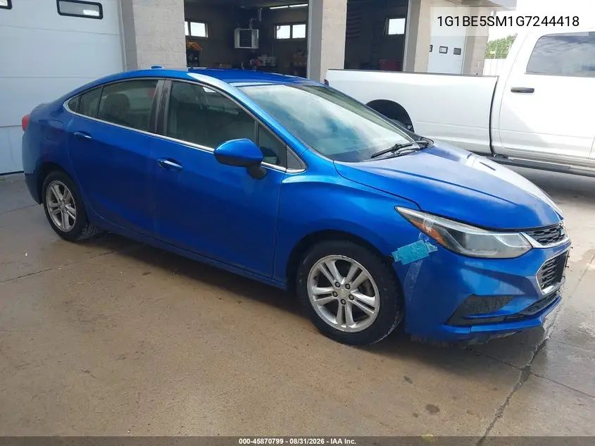 CHEVROLET CRUZE 2016, VIN 1G1BE5SM1G7244418