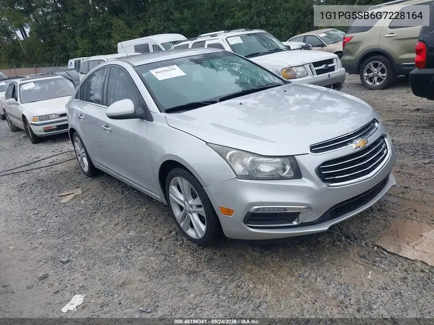 CHEVROLET CRUZE 2016, VIN 1G1PG5SB6G7228164