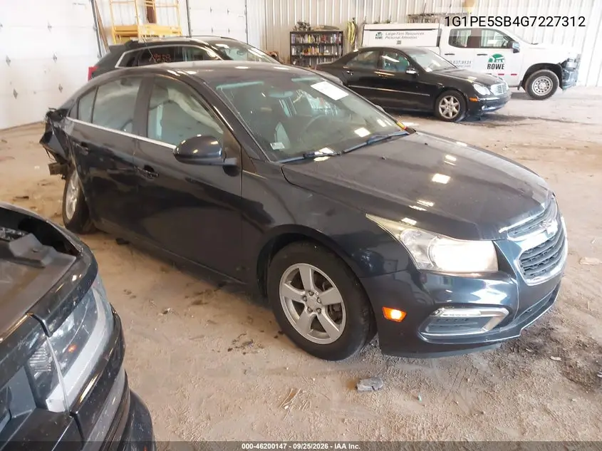 CHEVROLET CRUZE 2016, VIN 1G1PE5SB4G7227312
