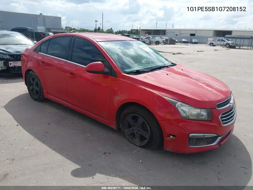 CHEVROLET CRUZE 2016, VIN 1G1PE5SB1G7208152