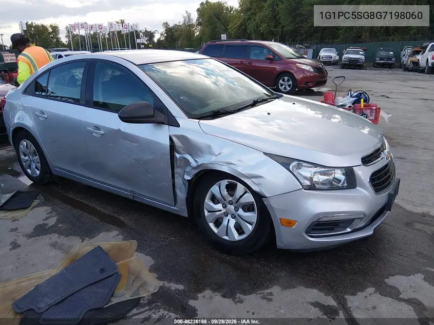 CHEVROLET CRUZE 2016, VIN 1G1PC5SG8G7198060