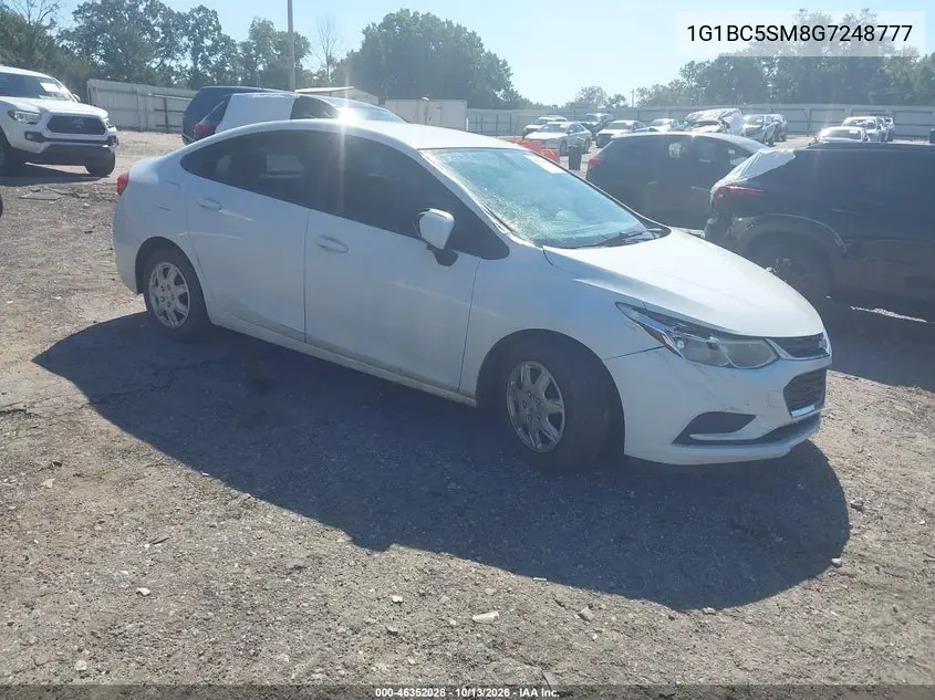 CHEVROLET CRUZE 2016, VIN 1G1BC5SM8G7248777