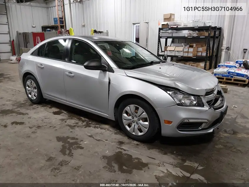 CHEVROLET CRUZE 2016, VIN 1G1PC5SH3G7104966