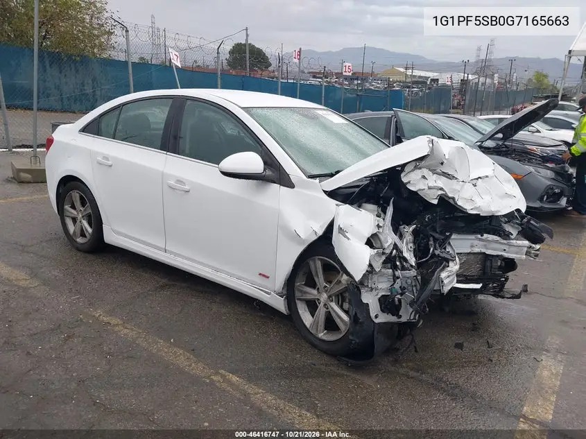 CHEVROLET CRUZE 2016, VIN 1G1PF5SB0G7165663