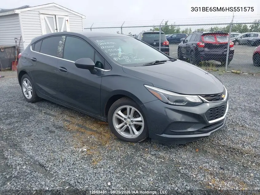 CHEVROLET CRUZE 2017, VIN 3G1BE6SM6HS551575