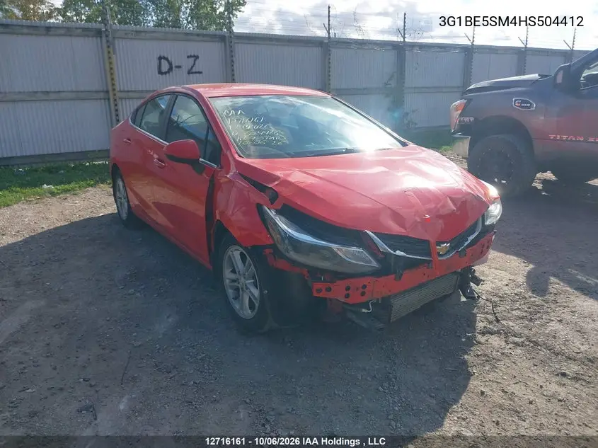 CHEVROLET CRUZE 2017, VIN 3G1BE5SM4HS504412