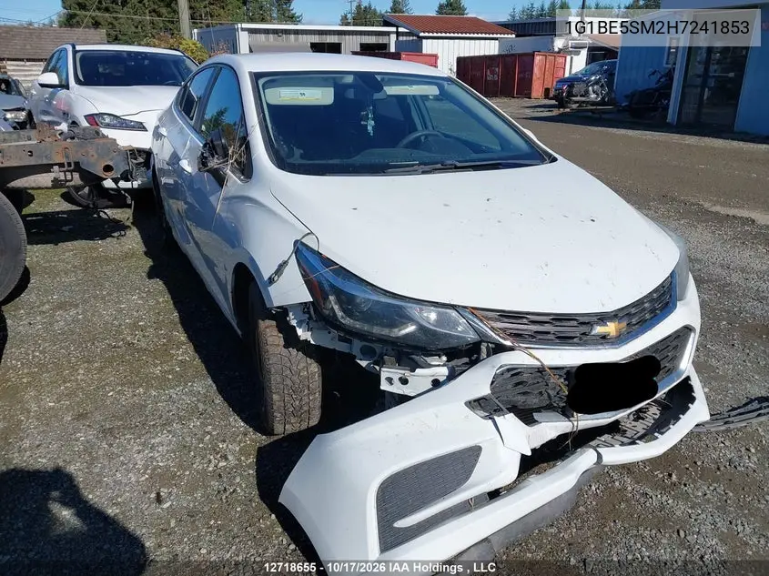 CHEVROLET CRUZE 2017, VIN 1G1BE5SM2H7241853