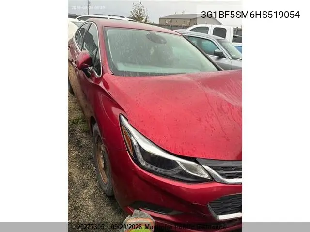 CHEVROLET CRUZE 2017, VIN 3G1BF5SM6HS519054