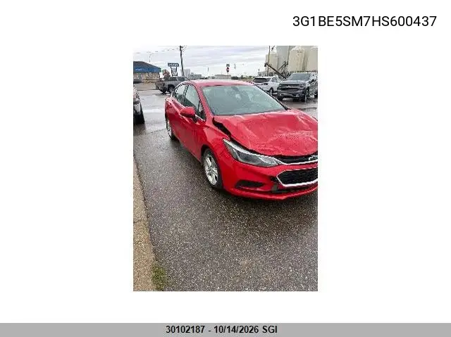 CHEVROLET CRUZE 2017, VIN 3G1BE5SM7HS600437