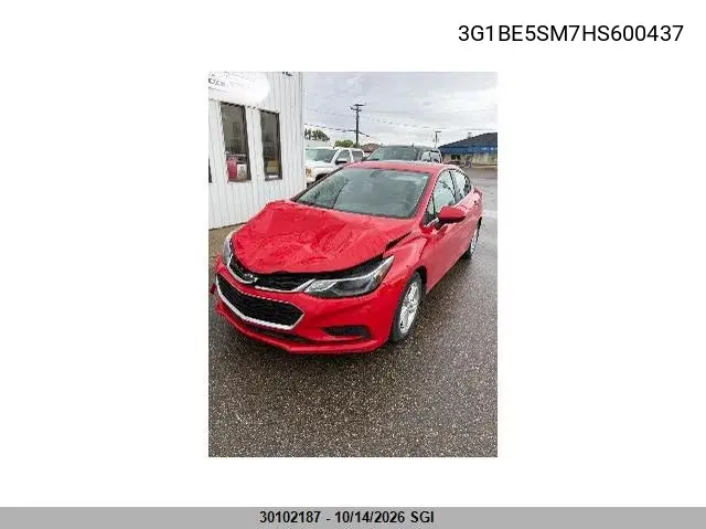 2017 CHEVROLET CRUZE VIN 3G1BE5SM7HS600437 — фото 2