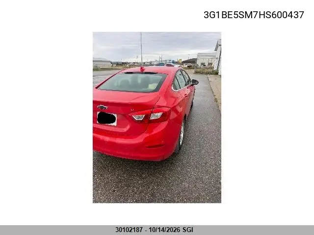 2017 CHEVROLET CRUZE VIN 3G1BE5SM7HS600437 — фото 4