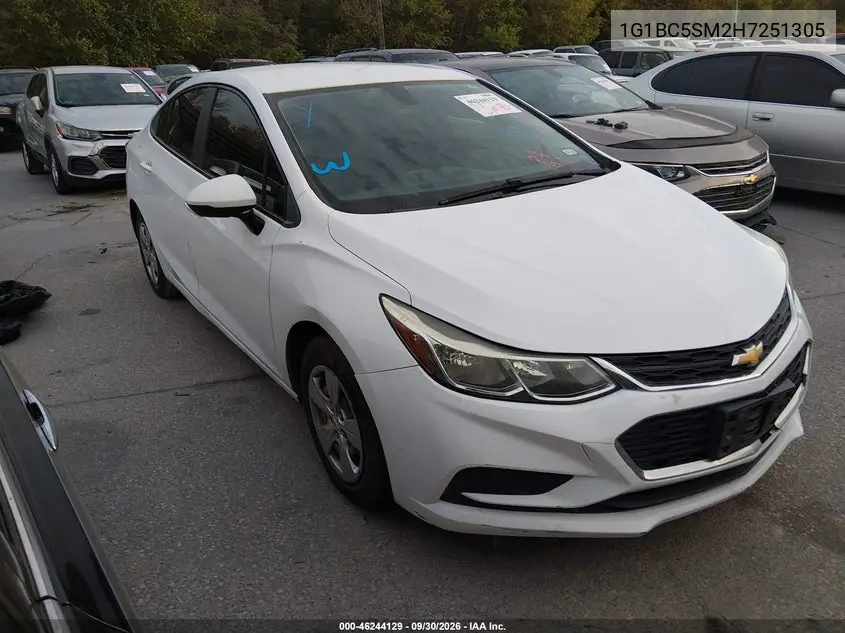 CHEVROLET CRUZE 2017, VIN 1G1BC5SM2H7251305