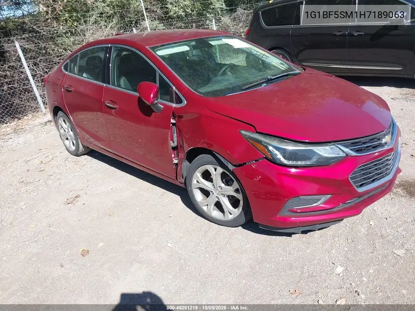 CHEVROLET CRUZE 2017, VIN 1G1BF5SM1H7189063