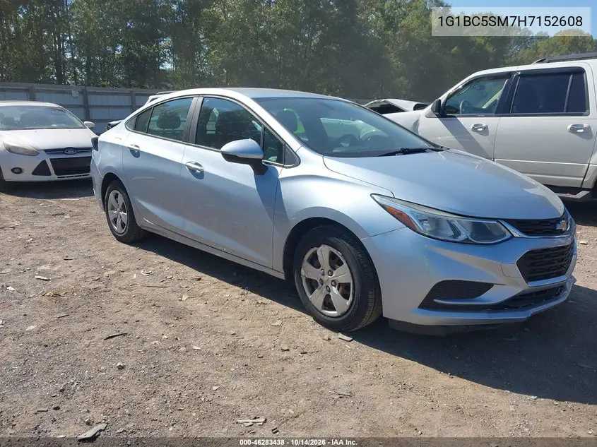 CHEVROLET CRUZE 2017, VIN 1G1BC5SM7H7152608