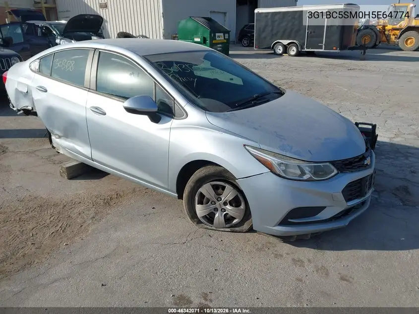 CHEVROLET CRUZE 2017, VIN 3G1BC5SM0HS564774